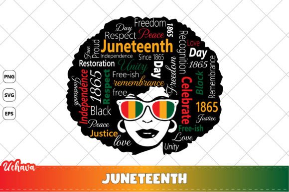 1865 Juneteenth Afro Women Black History Graphics for Crafts