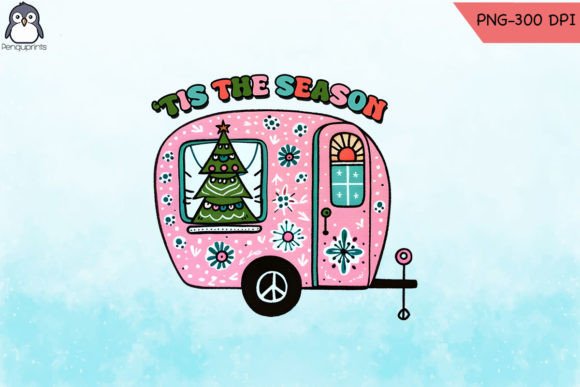 Christmas Camper PNG Sublimation Graphics for Crafts