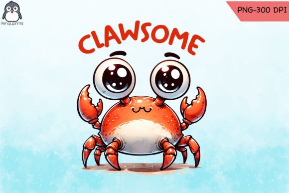 Clawsome Crab Adorable PNG: Graphics for Crafts & Branding