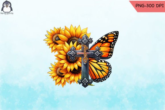Faith Love Sunflower PNG Graphics for Crafts