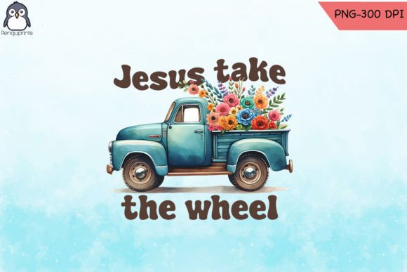 Floral Vintage Truck Christian PNG Review