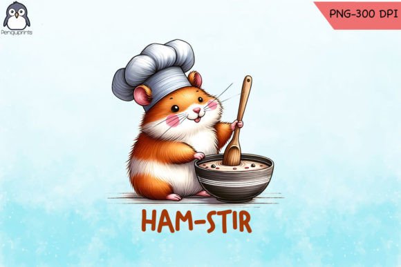 Hamstir Chef Hamster Pun Poster PNG for Graphics and Crafts
