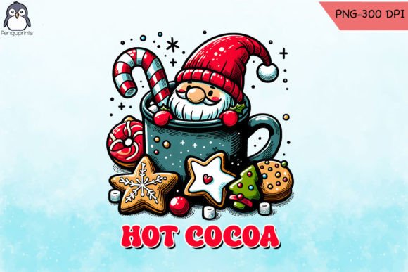 Hot Cocoa Gnome Png Sublimation Graphics for Crafts