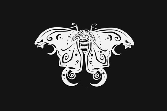 Moon Moth Drawing 70: Premium Graphics for Laser Engraving