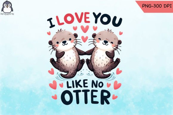 Otter Love Valentine Sticker PNG: A Designer's Take