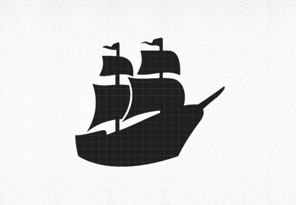 PIRATE SHIP SILHOUETTE SVG for Graphics and Crafts