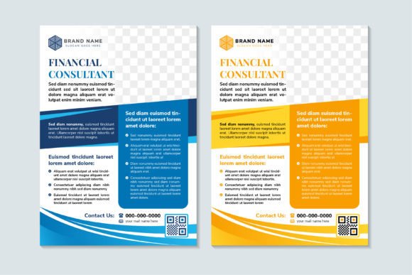 Vertical Flyer Financial Consultant Review for Graphics and Print Templates